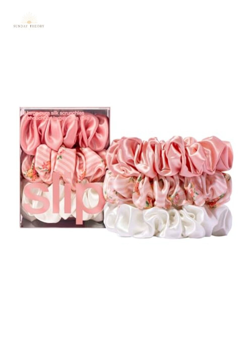 SLIP 22 Momme Mulberry Silk Large Hair Friendly Scrunchies Set of 3